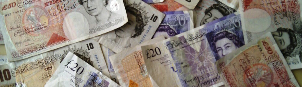 A pile of UK cash
